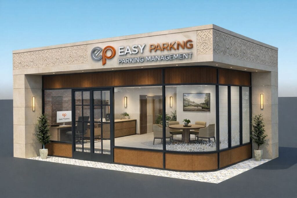 Prefabricated modular office and parking management cabin in Saudi Arabia by Kaiian Agency